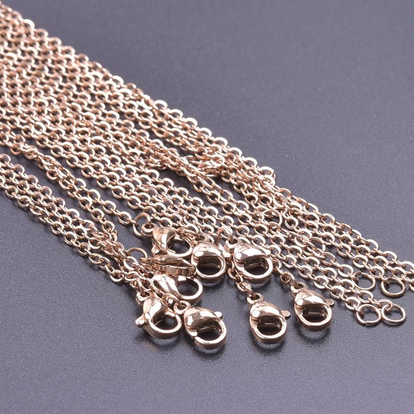 50/60cm Wholesale Stainless Steel Rolo Link Chain Necklaces For Women Men Accessories 10/20/30pcs/Lot Metal Necklace DIY Jewelry