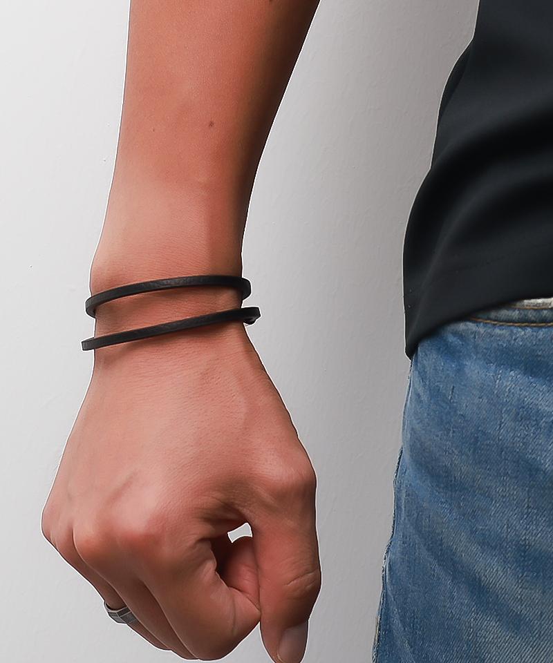 Blancier Voltige Bm268B1300 Simple Layered Cowhide Bracelet