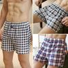 Men's High Waist Cotton Boxer Shorts - Loose Fit Sleep & Home Pants, Plus Size, Lightweight Four-Corner Design