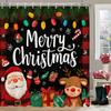 Christmas Snowman Shower Curtain With Hooks Snowman Home Bathroom Decorations Santa Xmas Moon Bathtub Curtain Set with