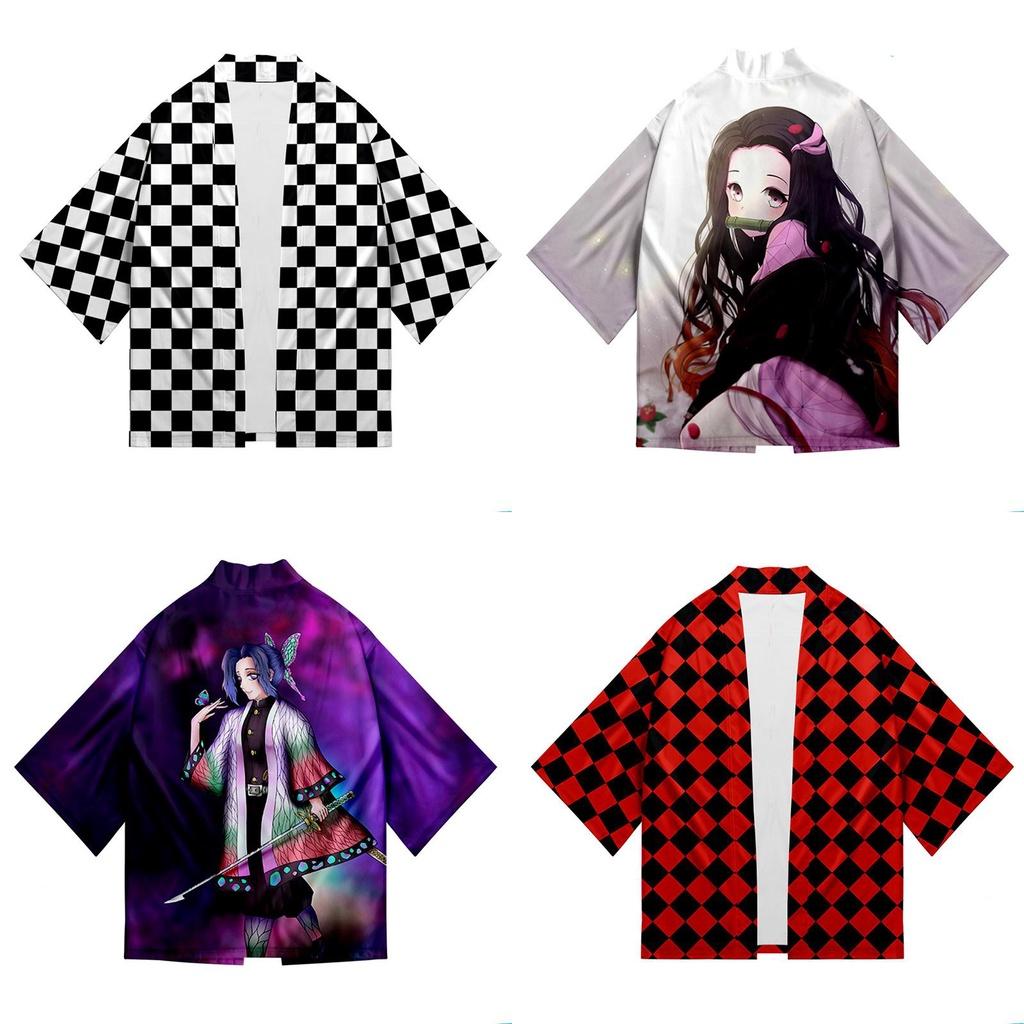 Anime Demon Slayer Kimetsu No Yaiba Cosplay Loose Haori Kimono Robes Coat Tops For Stunning Costume Parties