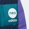Adidas Neo Printed Logo Zip Hooded Down Jacket Unisex Outerwear Purple HN4781