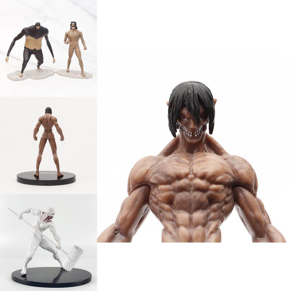 Hochwertiges Attack On Titan Actionfiguren-Set mit Eren Mikasa Levi Biest Titan Sammlerspielzeug