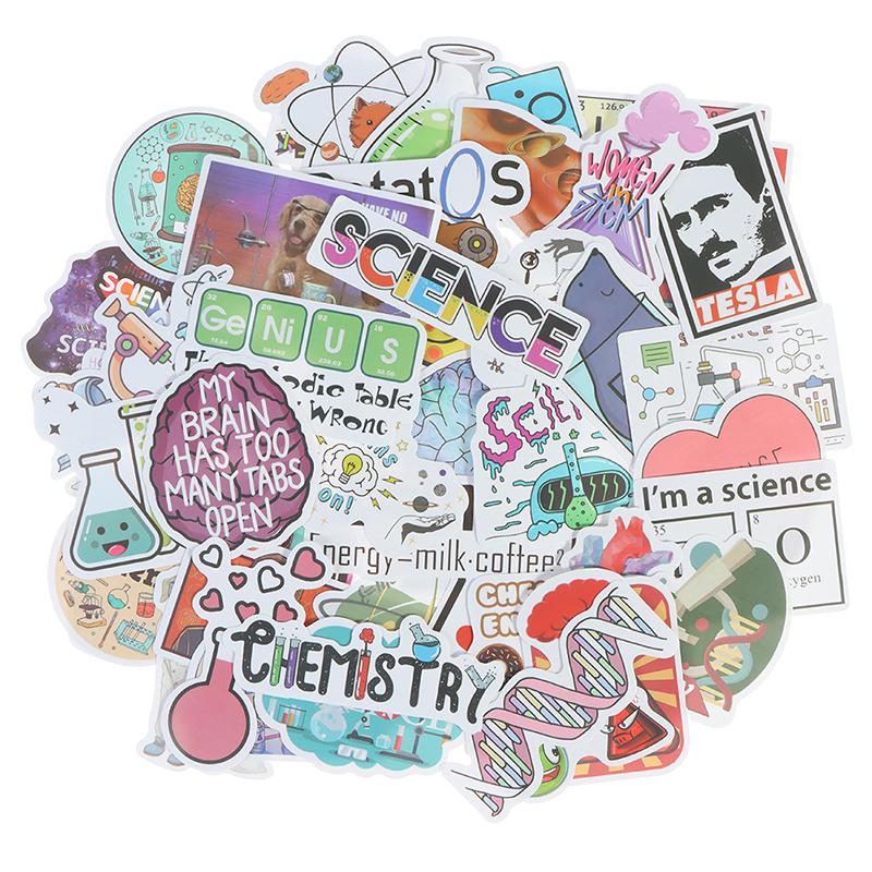 100 ks nálepka Science Chemistry Laboratory pro kufr na notebook na skateboard