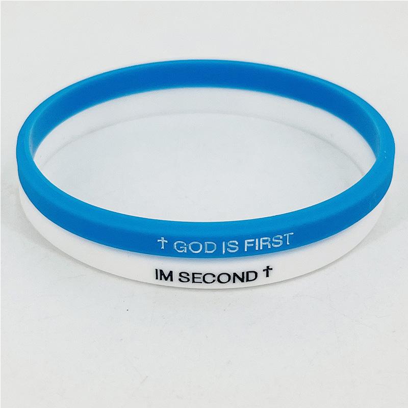 2pcs Mens Black White Silicone Bracelets With For Cross Symbol Durable Minimalist Wristbands Spiritual Accessories For Men Gift