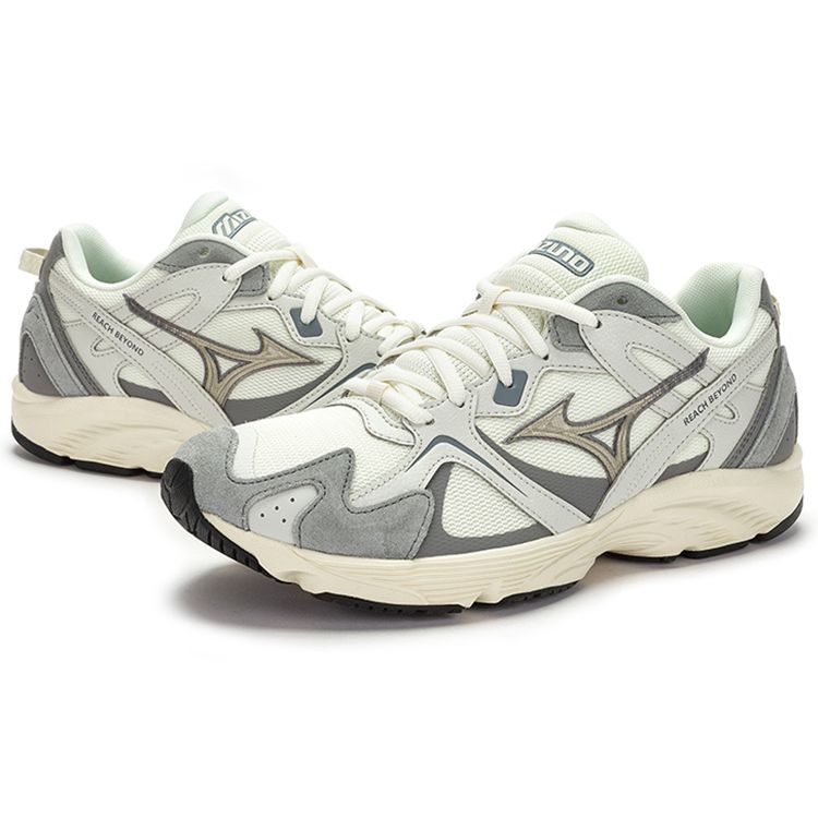 Mizuno LG 90s EC Comfortable Sports Fabric Durable Breathable Low-Top Casual Running Shoes Unisex Sneaker White Gray D1GH212513