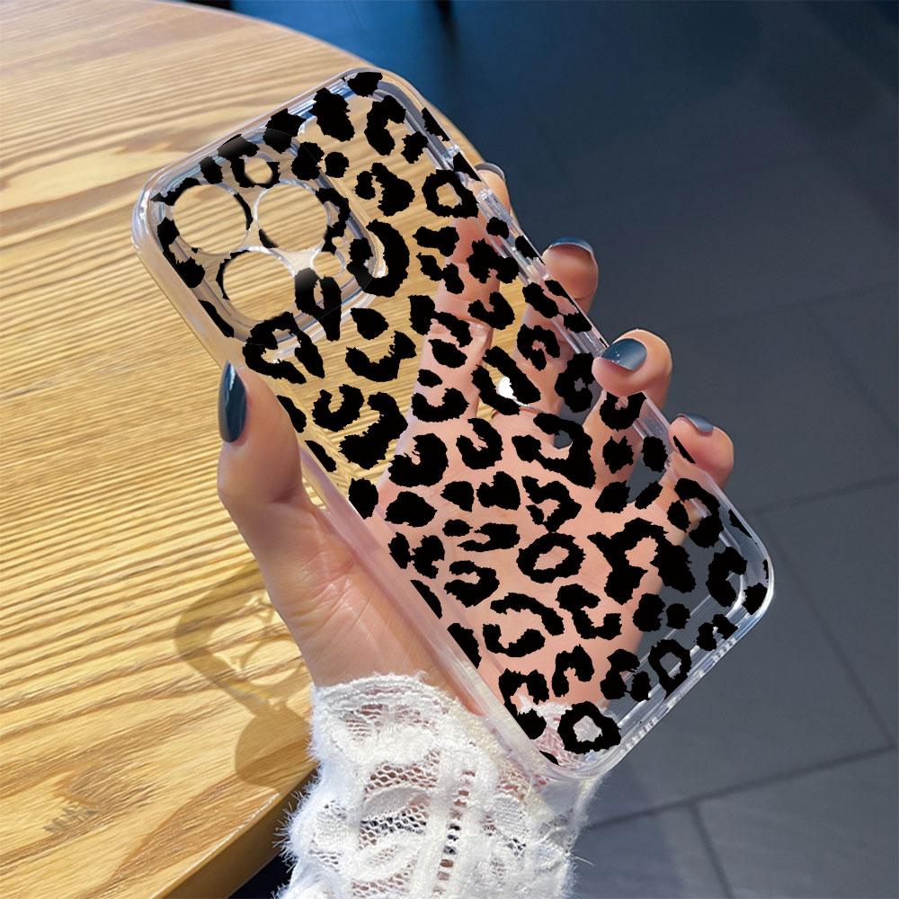 For iphone 13 Pro Max 11 12 Pro White Leopard Marble Artistic Women Phone Case Transparent Clear Silicone Shockproof Soft Cover