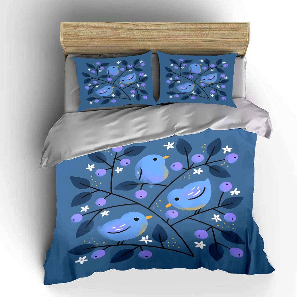 Charming Birds Among Blossoms. Bedding Sets Duvet Covers Pillowcases(1* Duvet Cover 2* Pillowcases Without Duvet Insert)