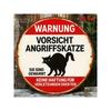 Retro Metal Wall Art Sign Cat Warning Decor