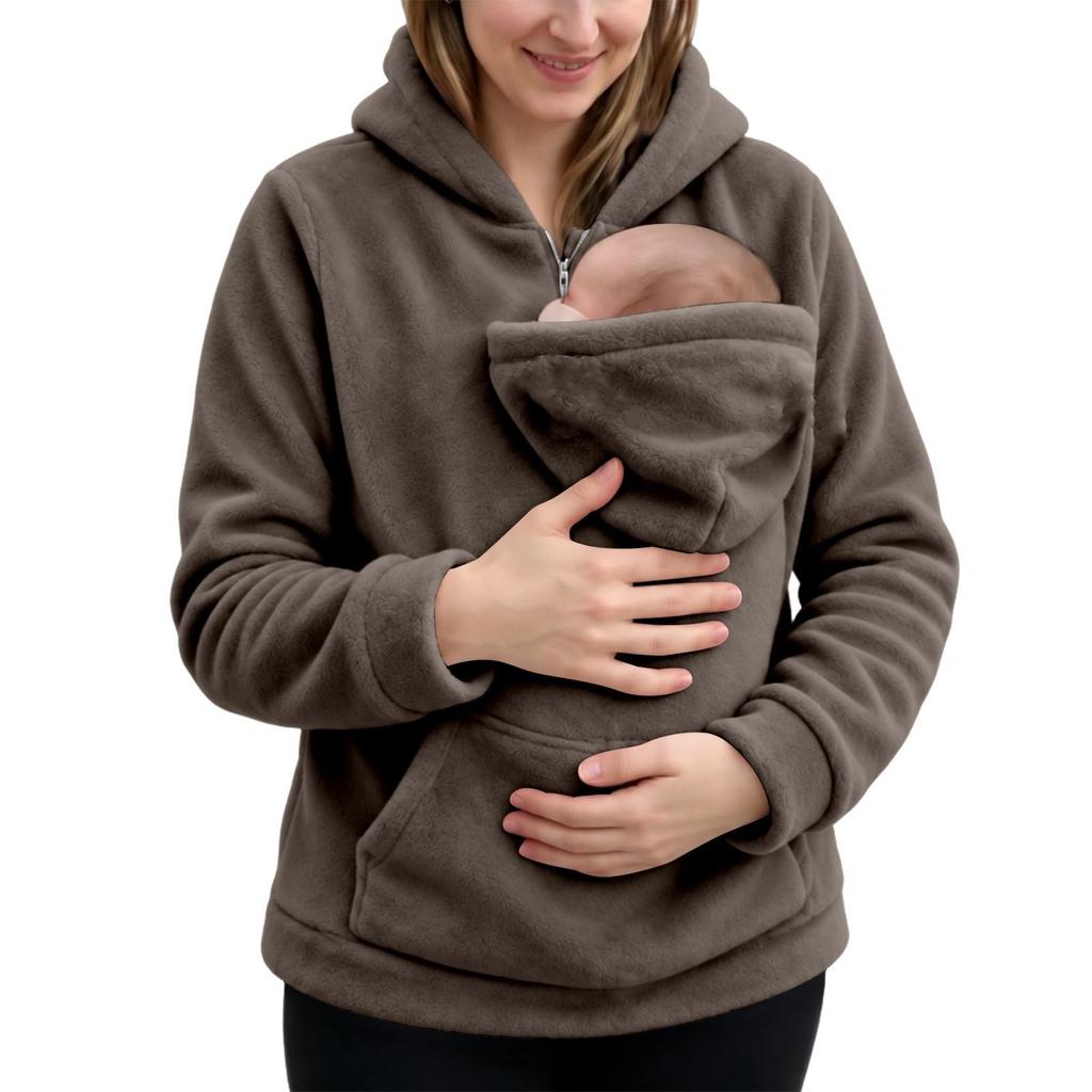 Pet Pouch Hoodie Dog Carrier Larger Cuddle Pocket Half Zip Sweatshirt