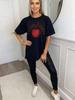 Oversized T Shirt Black Fresh Fruits Cherry Print Graphic Tee Casual Summer Wear
