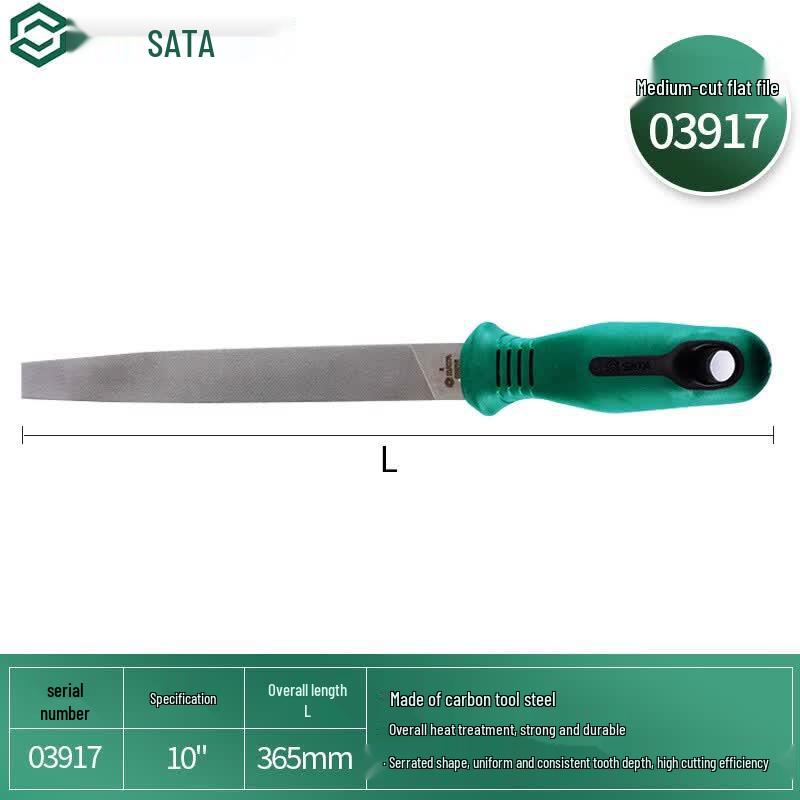 SATA 10-inch Medium Tooth Flat File
