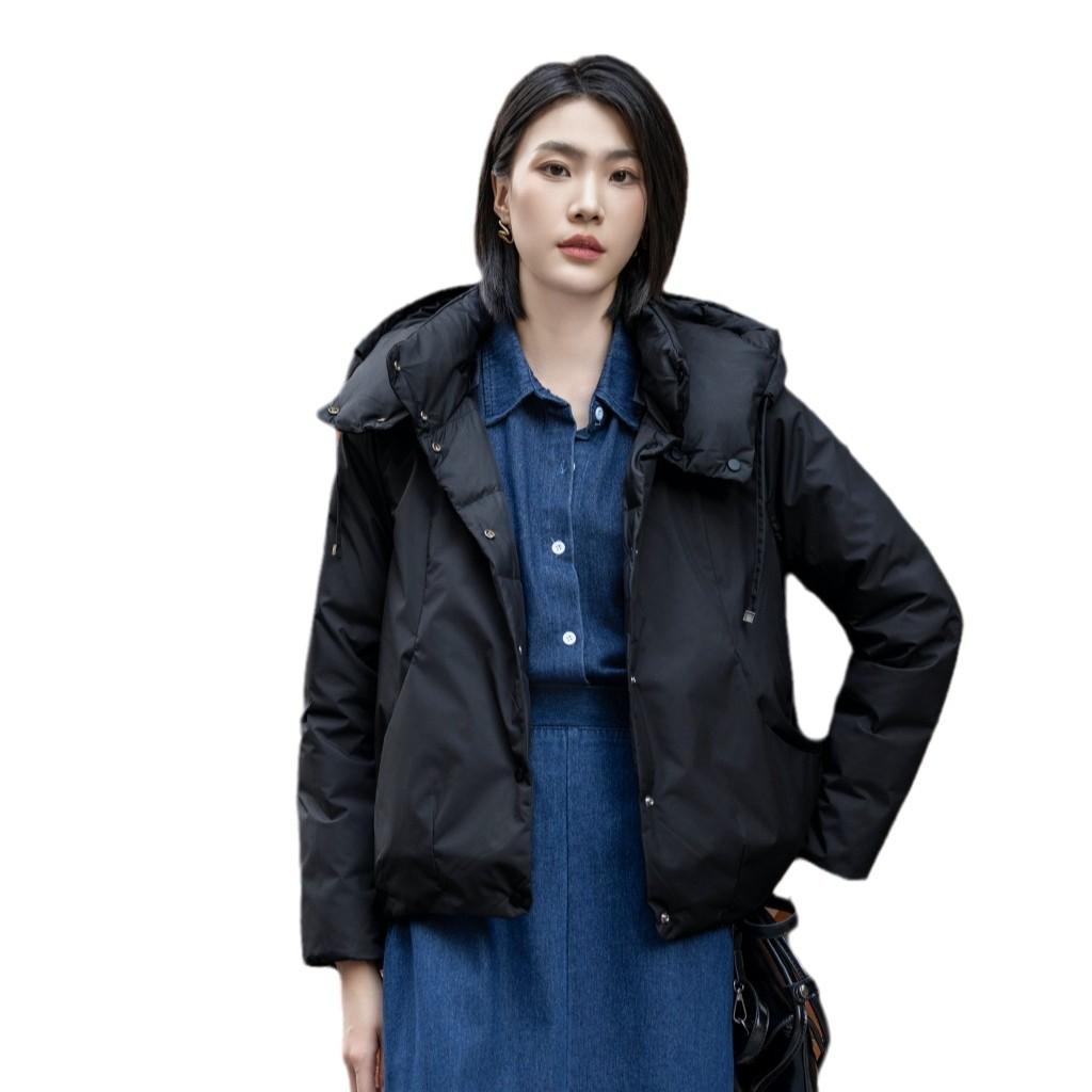 2024 Women's Winter Reversible Down Jacket - Short, Warm, 90% Goose Down