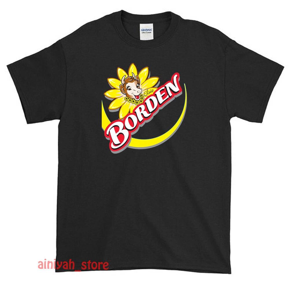 New Borden Cheese Logo Men s Funny T shirt USA Size S-XXL XL