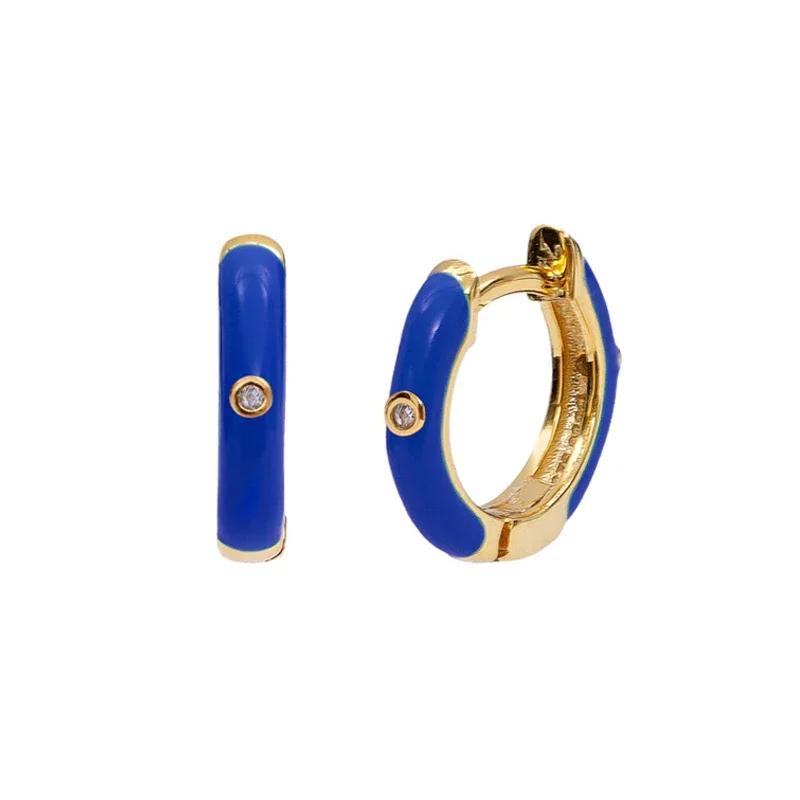 CRMYA Copper Gold Plated Earring Set For Women Color CZ Zircon Piercing Clip Hoop Dangle Earrings For Women Jewelry Wholesale