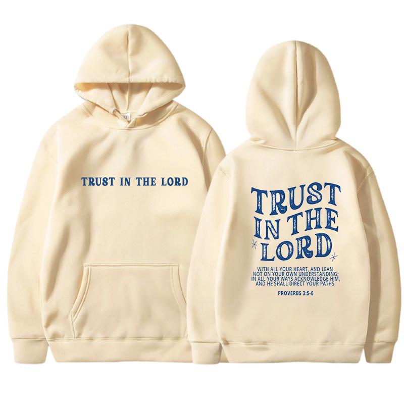 Large Size Casual Hooded Sweatshirt Solid Color Letter Printed Long Sleeve Plush Sweatshirt