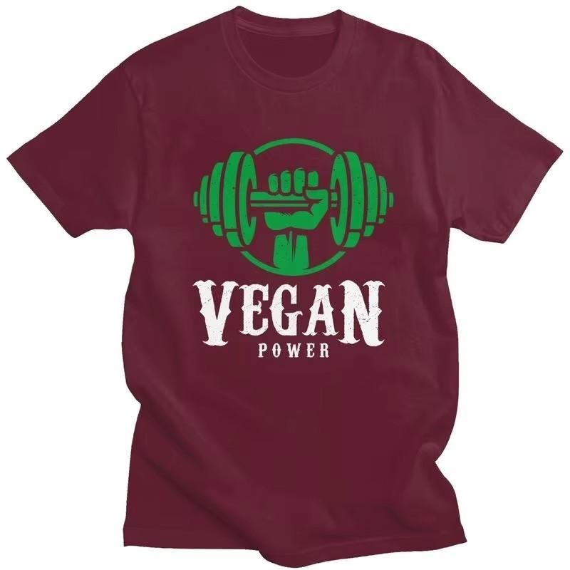 Vegan Power Graphic Tee for Unisex Short Sleeve Pure Cotton Breathable T-Shirt
