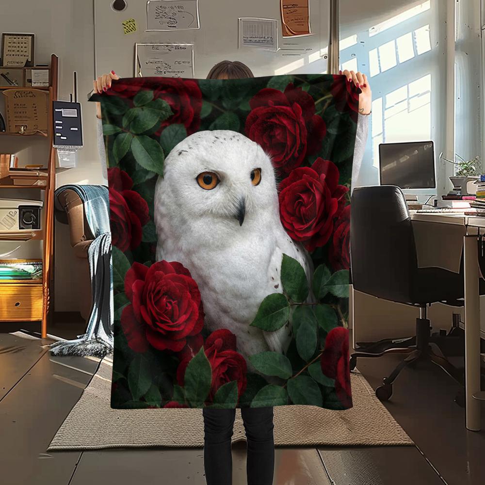 

Rose animals Print Flannel Blanket,High quality Comfortable for All Seasons,Home Decor,Warmth and Comfort,Perfect for Christmas Gifts 80cm x 120cm