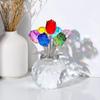 Crystal Figurines Collectibles Colorful Rose Romantic Love Home Decor Flower Collectible Figurines Crystal Statue for Wife Mom