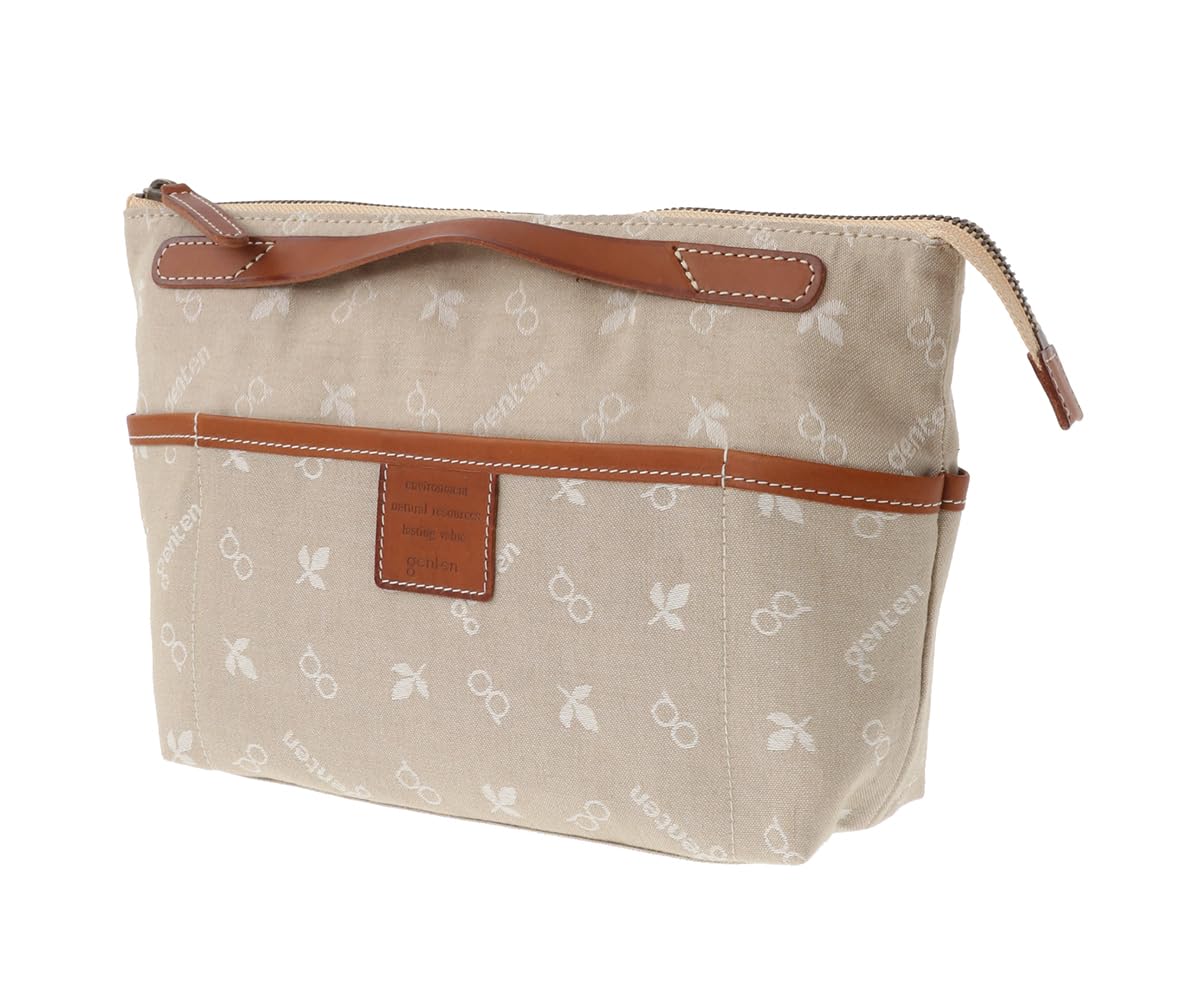 

clutch for natural beige [Genten] Cross-punched women,