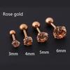 Medical Titanium Steel Coarse Needle Zircon Earrings for Girls Men Rhinestone Studded Earrings Ear Bone Nails