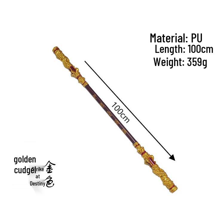 Black Myth: Wukong Figurine with Golden Cudgel - 1 Meter PU Craft Ornament