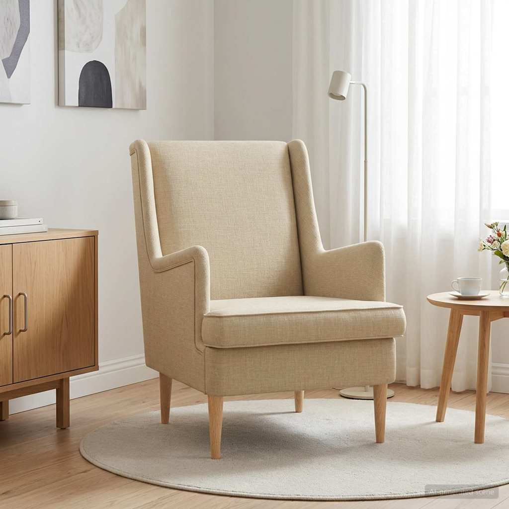 Cream Fabric Armchair