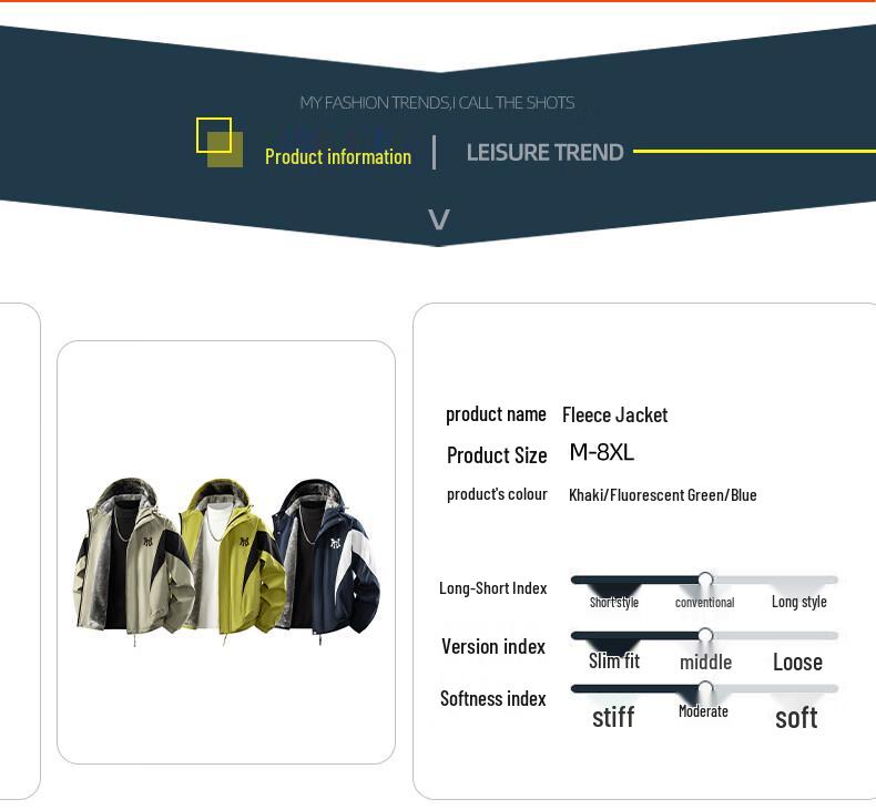 PNJ Men's Color-block Fleece Lined Casual Jacket