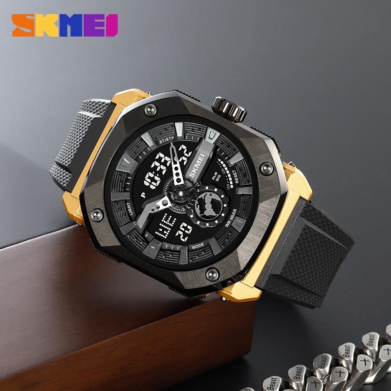Best-selling Square Dial Quartz Watch Men's Advanced Sense Waterproof Dual Display Electronic Watch