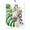 Lion Giraffe Elephant Zebra Tiger Leaves Wall Art Canvas PaintingNordic  Animal Posters And Prints Wall Pictures Baby Room Decor