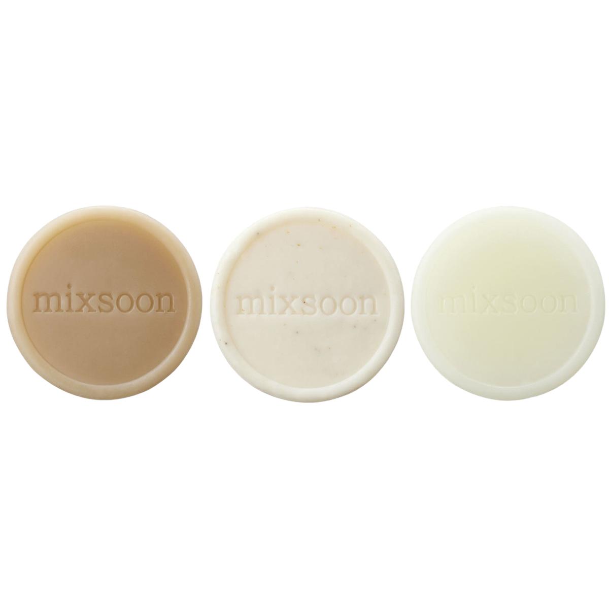 mixsoon Набор для путешествий с бобами, 3 предмета (Шампунь-брусок + Кондиционер-брусок + Мыло для тела и лица) Экологически чистый веганский незаменимый предмет для путешествий