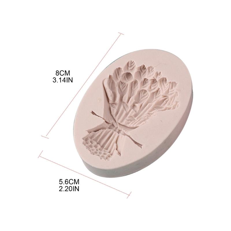 Kytice tulipánů Fondánová čokoládová silikonová forma Cake-Topper Pečicí nástroje Ručně vyráběné mýdlové ozdoby Forma Snadno se čistí