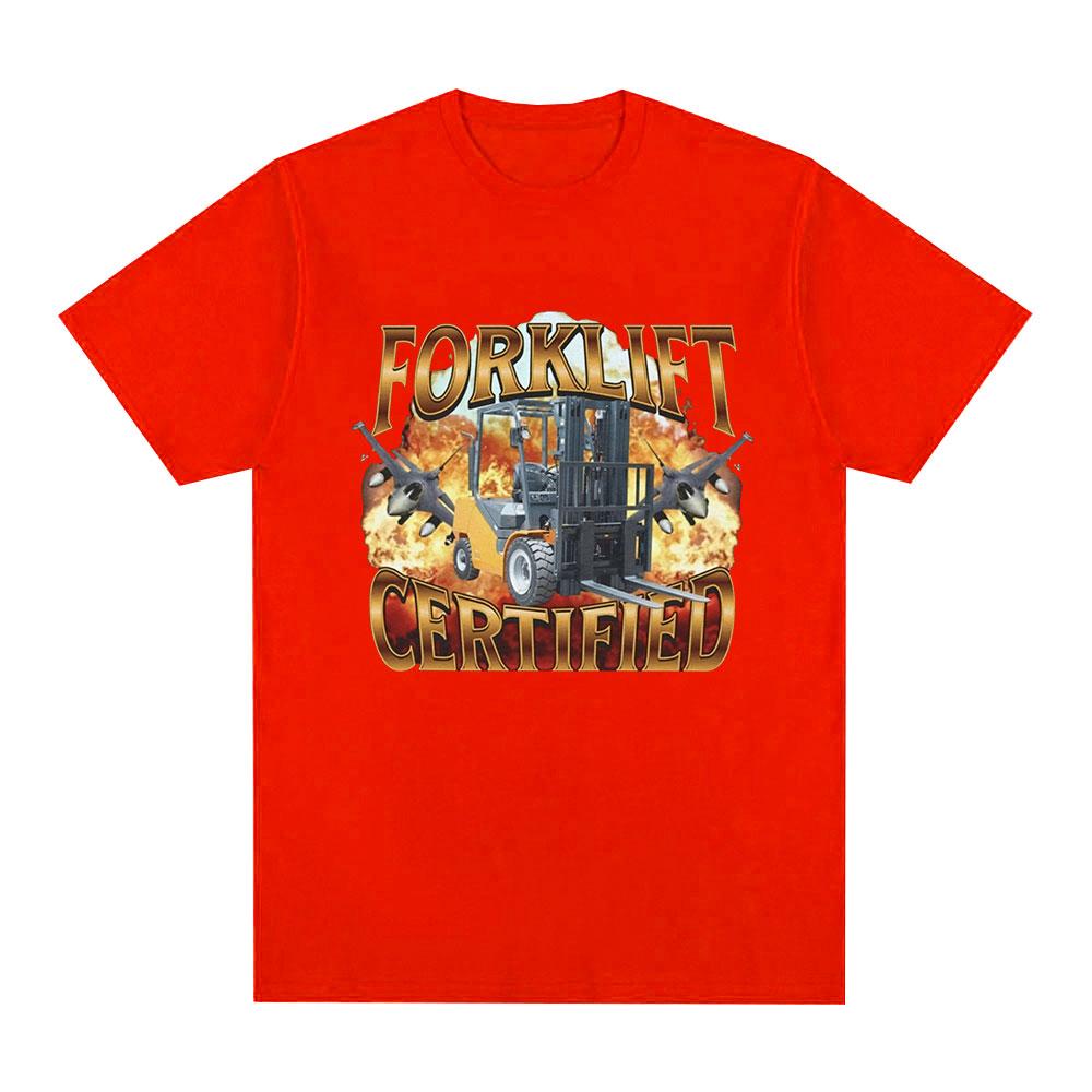 Forklift Certified Operator Funny Meme Graphic T-Shirt Men Fashion Vintage Short Sleeve T-shirts Cotton Casual Oversized T shirt