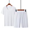 Ice Silk Short Sleeve Summer Pajama Set - Seamless Round Neck, Lightweight Home Sportswear