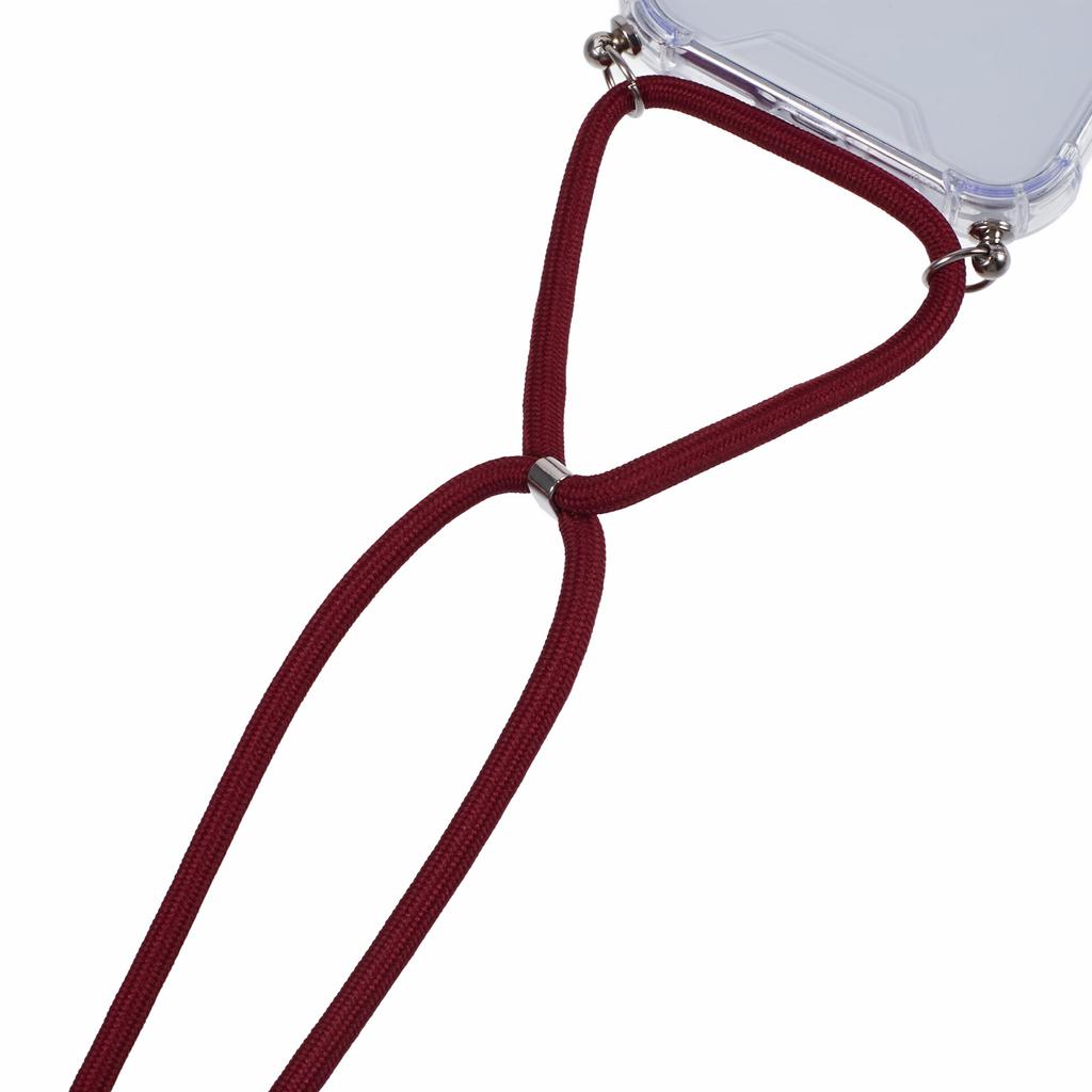 For iPhone 16 Pro Max Crossbody Case Acrylic+TPU Transparent Phone Cover Reinforced Corners