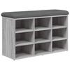 Shoe Bench Grey Sonoma 82 x 32 x 50 cm Particleboard