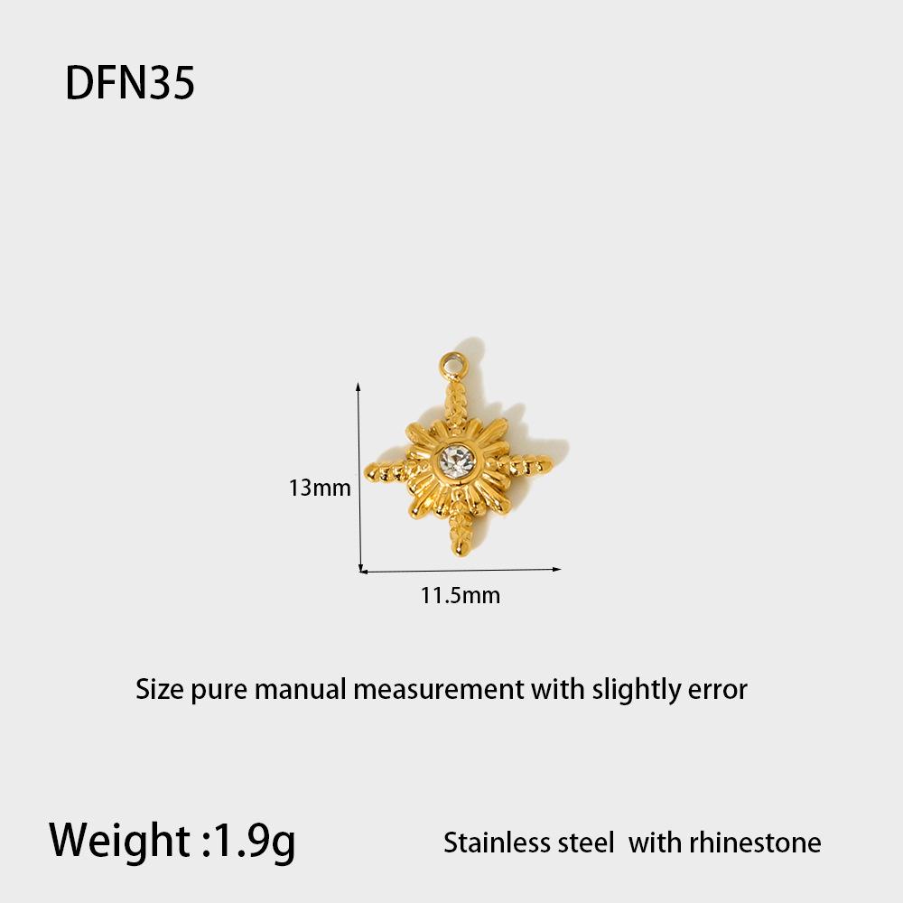 

Коллекция подвесок из нержавеющей стали с позолотой, цирконием в виде звезды, луны, солнца, сердца и океана