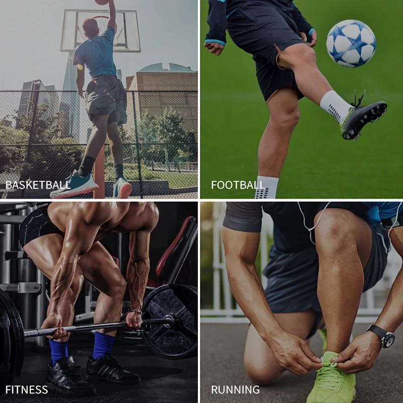 Knee-High Compression Protective Socks Football Basketball Sweat Absorption Knitted Breathable No-Cuff Pressure Fixed Leg Covers