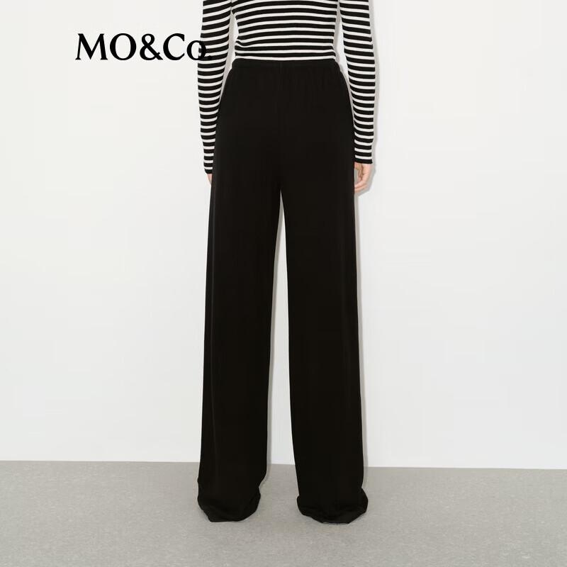 MO&Co. Winter High-Waist Drawstring Wide-Leg Pants
