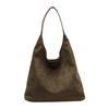 Suede Shoulder Bag Retro Design Large Capacity Crossbody Handbag Adjustable Strap Large Capacity Casual
