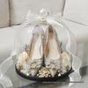 Wedding Shoe Box with Lock and Crystal Cover for Ring Toss Game