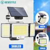 106LED Solar Security Lights Outdoor 3 Modes Waterproof Solar Motion Sensor Wall Light Solar Powered Flood Lamp Garage Garden