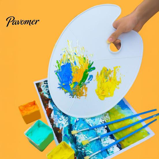 Non-toxic Paint Palette Oval with Thumb Hole, Portable Artist Painting Supplies Mixing Tray for Acrylic Oil Watercolor