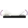 Sun Lounger with Foldable Canopy Black 213 x 63 x 97 cm Poly Rattan