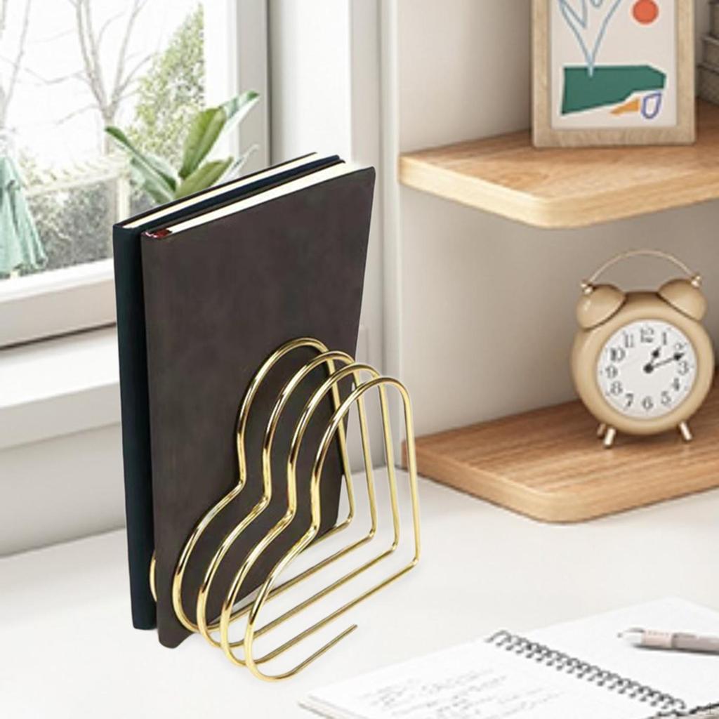 Book End Desk Storage Rack Office Accessories Portable Space-saving Stopper Shelf for