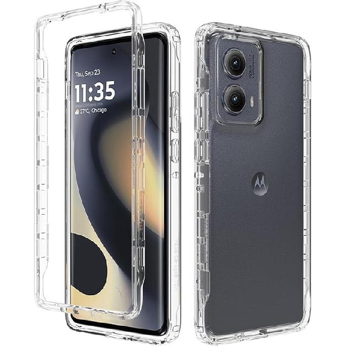 

Case for Moto Edge 2024 5G Case Clear Crystal Non Yellowing Heavy Duty Soft TPU Dual Layer Bumper Rugged Protective Shockproof Slim Case Cover for чистий