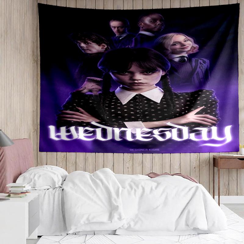 1PC Wednes-day Gothic K-pop Music Group Tapestry Accessories for Bedroom,Livingroom, Dormitory Room Wall Decor Fan Birthday Gifts