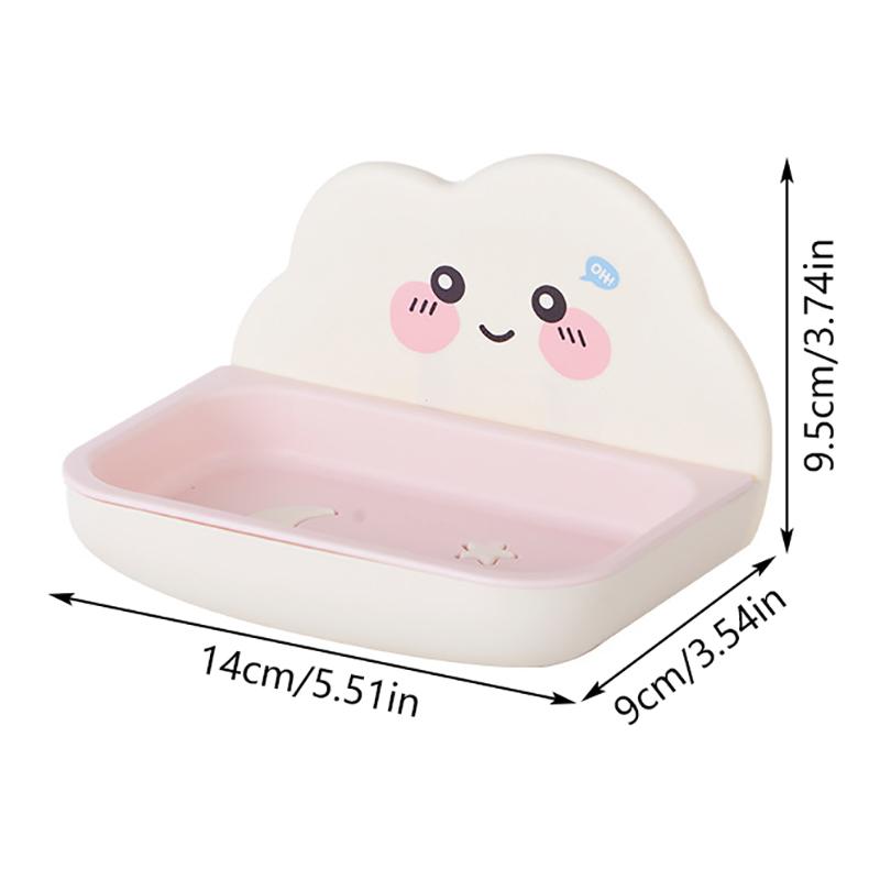 Kreative Wolkenform Seifenbox Entwässernd Rutschfest Seifenschale Wandmontiertes Badezimmerzubehör Niedlicher Seifenhalter für Zuhause Bad