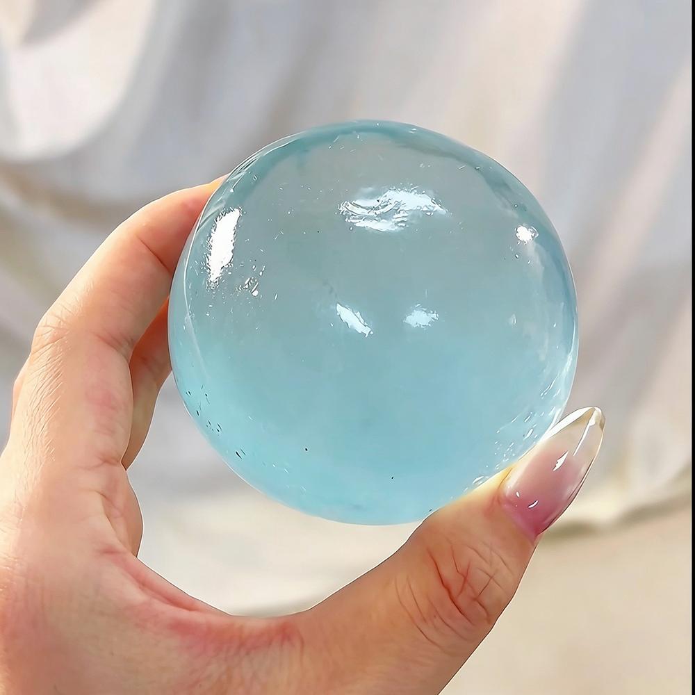 Blue Maltose Coconut Oil Squishy Ball Cute Mochi Transparent Squeeze Toy Anti Stress Quick Rebound Fidget Sensory Toy Party Gift