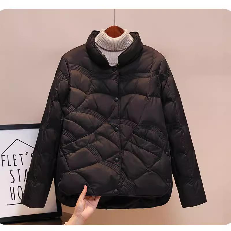 Women's down jacket jacket autumn and winter new short light and thin auspicious cloud stand-up collar simple and hot-selling